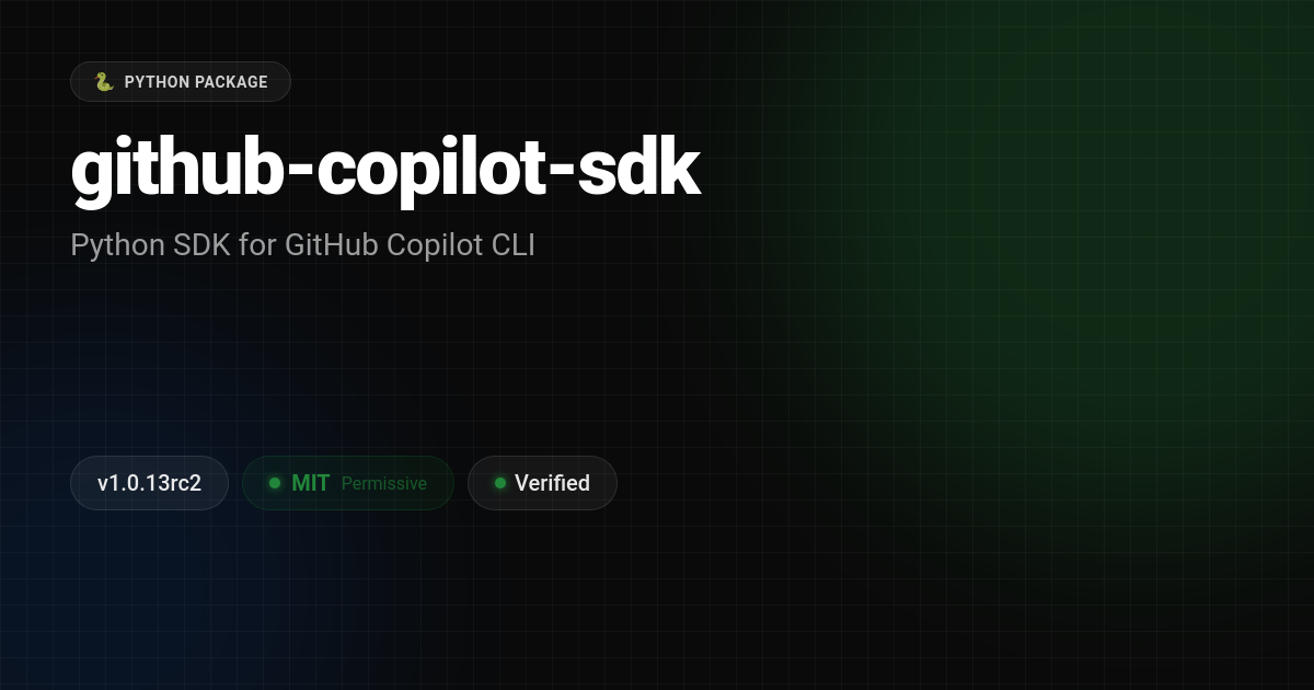 github-copilot-sdk - Python Package License - Licensie