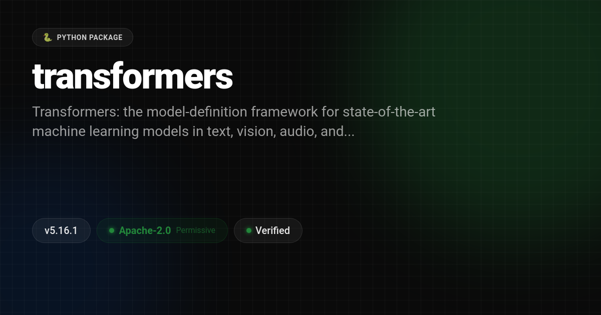transformers - Python Package License - Licensie